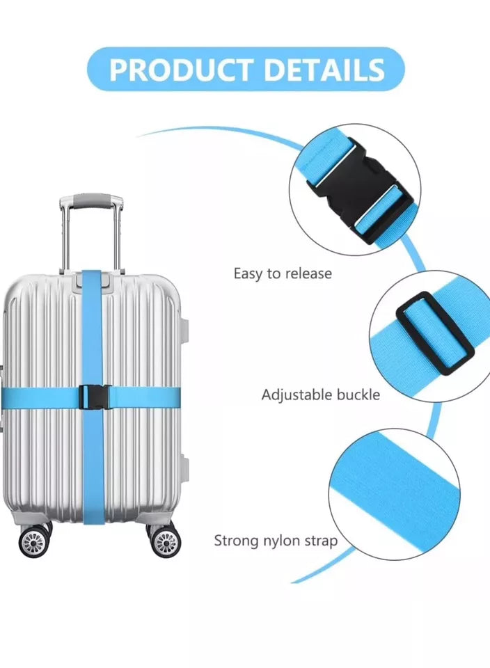 6 X Adjustable Luggage Straps Extra Strong Safety Suitcase Travel Baggage Belt UK