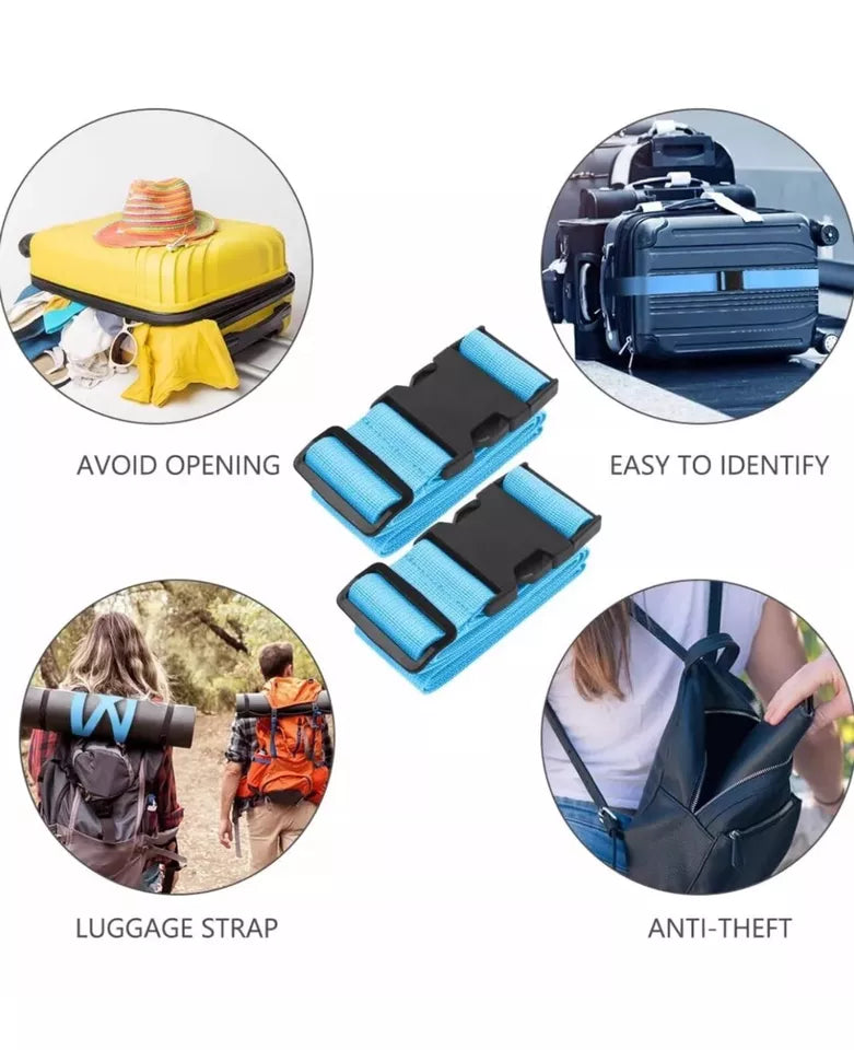 6 X Adjustable Luggage Straps Extra Strong Safety Suitcase Travel Baggage Belt UK