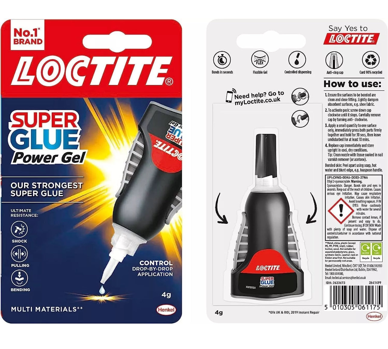 Loctite Super Glue Power Gel Non Drip Formula 1x4g