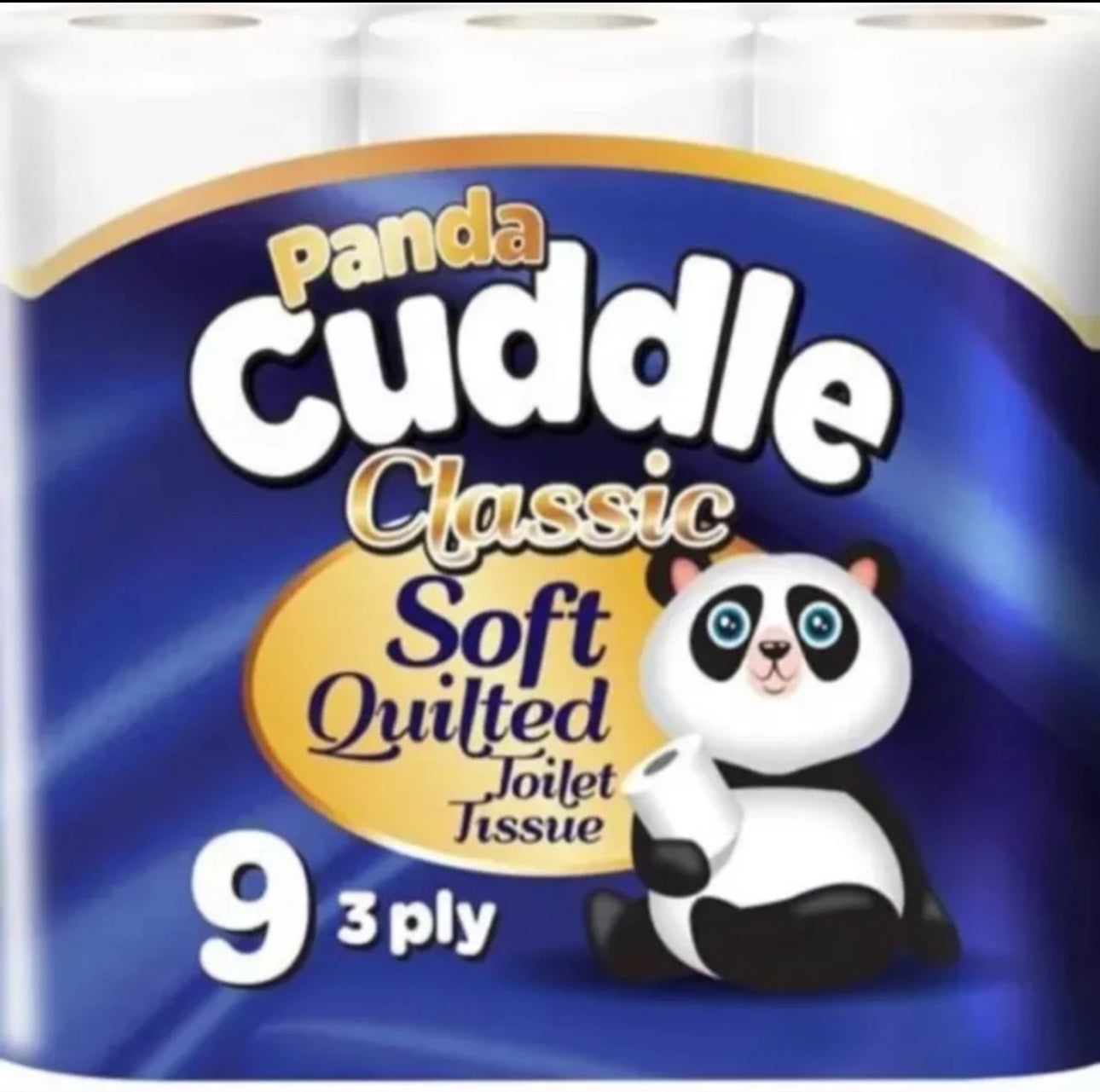 Panda Cuddle 3-Ply Soft Quilted Unscented Toilet Rolls - 90 Unscented Toilet Rolls - Premium Bathroom Toilet Rolls for Luxurious Comfort and Hygiene