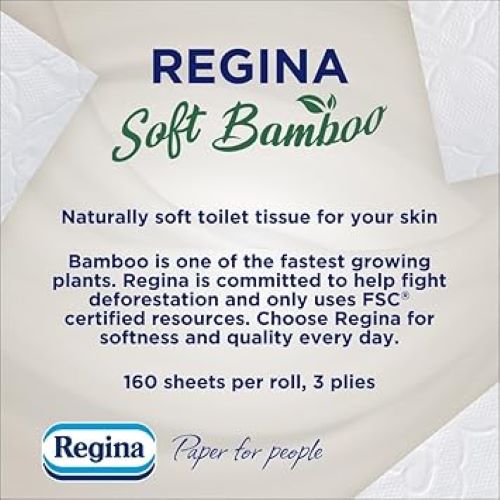 Regina Soft Bamboo - 45 Rolls of Toilet Tissue 3 Ply, Naturally Soft UK