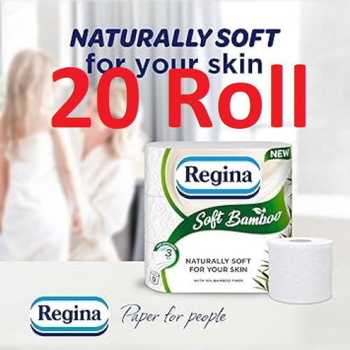 Regina Soft Bamboo - 45 Rolls of Toilet Tissue 3 Ply, Naturally Soft UK