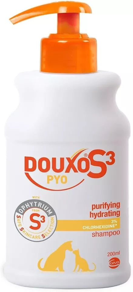 DOUXO S3 PYO Antibacterial and Antifungal Dog and Cat Shampoo - 200ml UK SELLER
