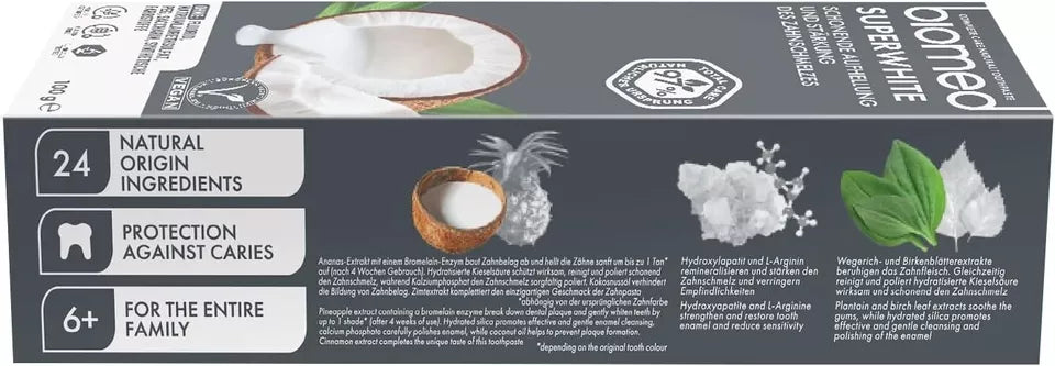 Biomed Superwhite Toothpaste x 3 pack - Natural Coconut