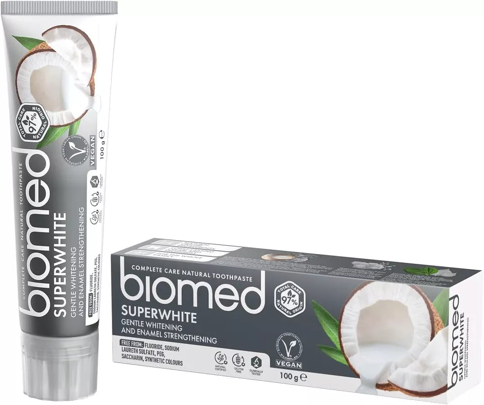 Biomed Superwhite Toothpaste x 3 pack - Natural Coconut