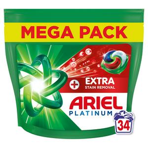 Ariel Platinum Pods Laundry Detergent Washing Capsules Extra Stain Removal 34 Washes