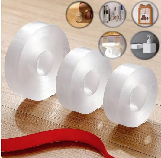 Reusable Nano Adhesive Tape, Clear, Double Sided, Removable, Transparent, Alien Tape, Anti-Slip, Traceless, Home Supplies