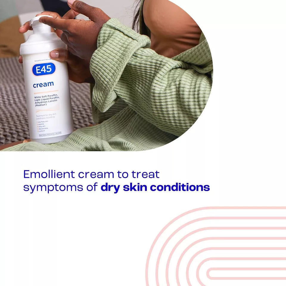 E45 Cream Pump 500 g Itch Relief Dermatological Skin Dry Care AUTHORISED SELLER