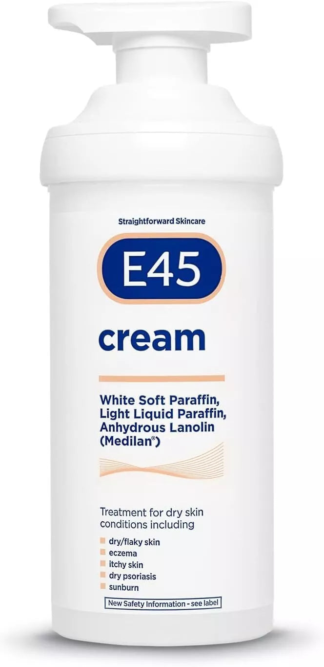E45 Cream Pump 500 g Itch Relief Dermatological Skin Dry Care AUTHORISED SELLER