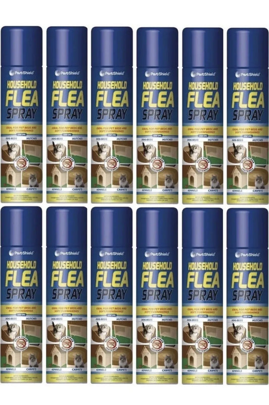 12 X 200ML FLEA KILLER SPRAY AEROSOL ANIMAL DOG CAT PET BED FOR HOME FLEA CARE Uk