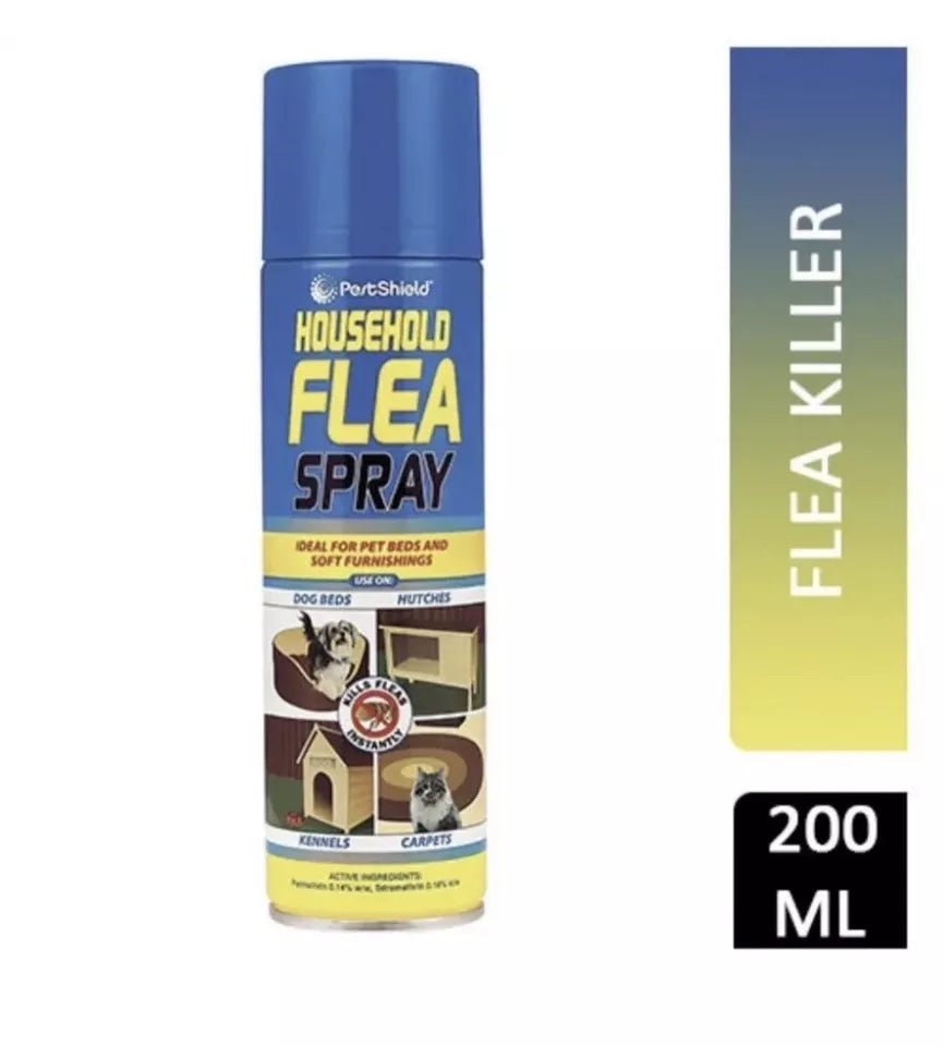 12 X 200ML FLEA KILLER SPRAY AEROSOL ANIMAL DOG CAT PET BED FOR HOME FLEA CARE Uk