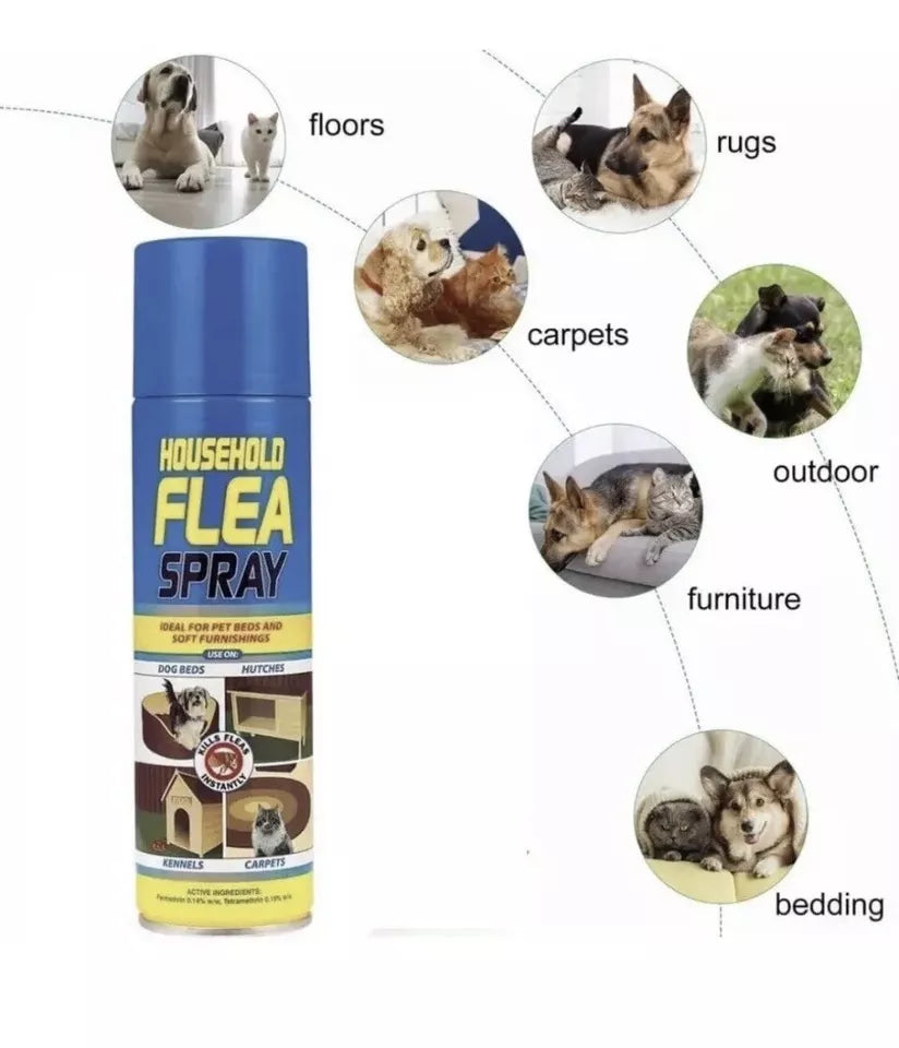 12 X 200ML FLEA KILLER SPRAY AEROSOL ANIMAL DOG CAT PET BED FOR HOME FLEA CARE Uk