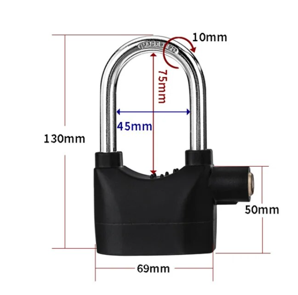 Alarm Lock Bicycle Motorcycle Lock High Decibel Anti-theft Alarm Lock Household Padlock