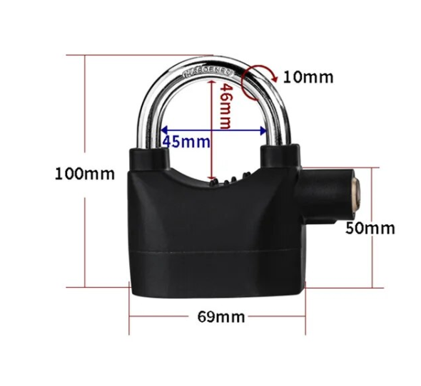 Alarm Lock Bicycle Motorcycle Lock High Decibel Anti-theft Alarm Lock Household Padlock