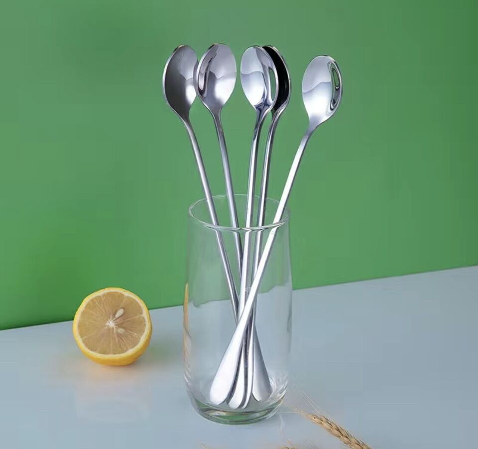 Latte Spoons - Stainless steel Long Handle ice cream Sundae desert