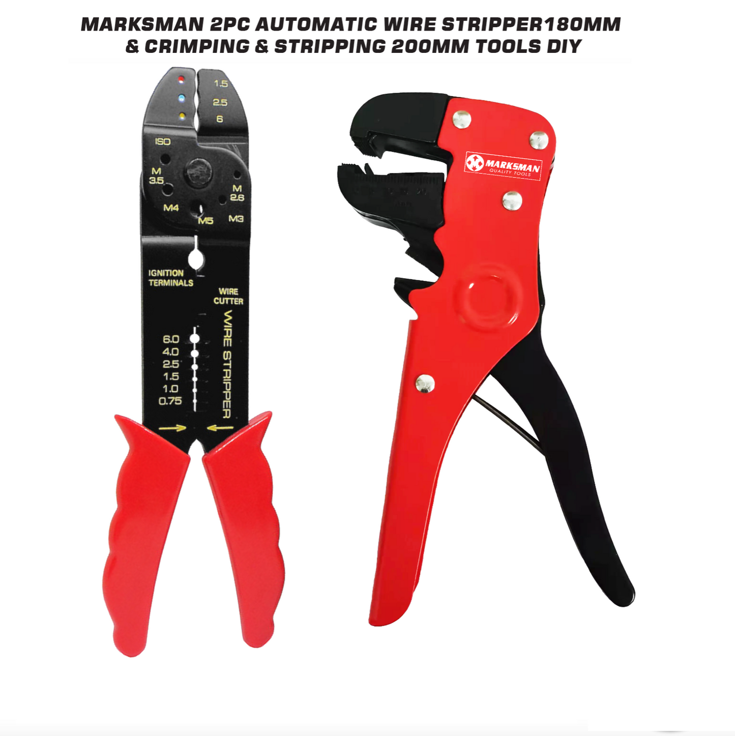 2 Pcs Marksman Automatic Wire Cable Stripper & Crimping Tool Auto Cutter Wires