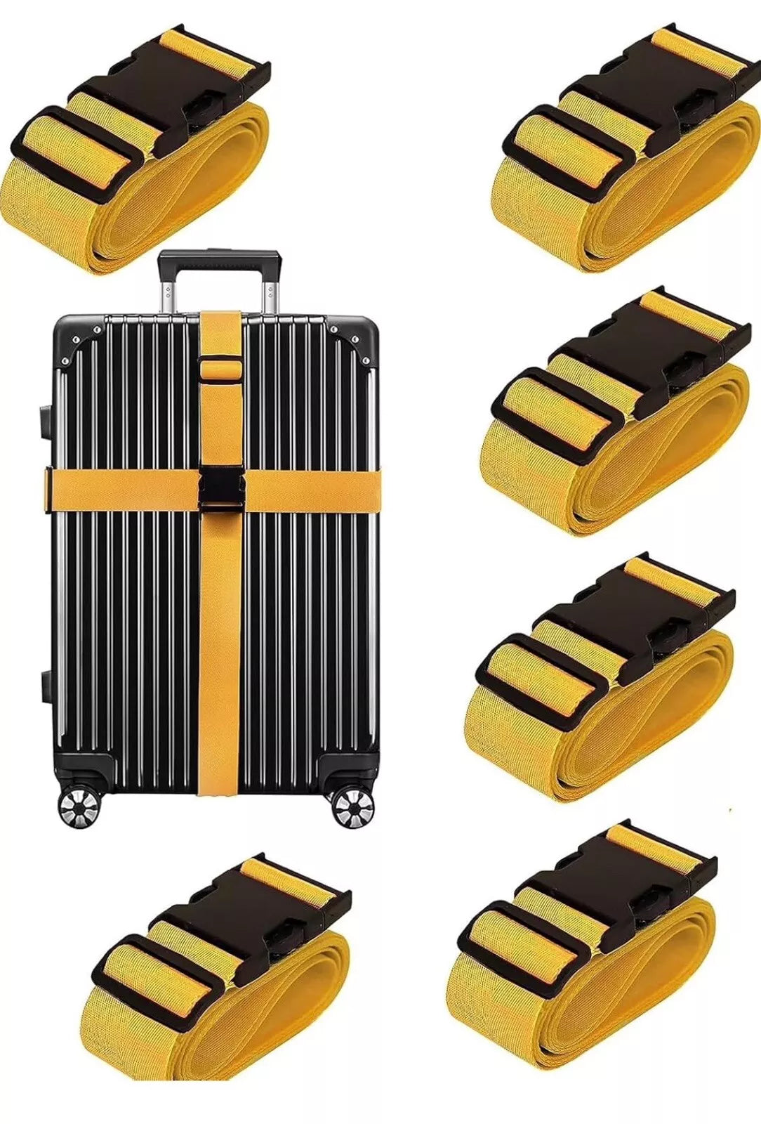 6 X Adjustable Luggage Straps Extra Strong Safety Suitcase Travel Baggage Belt UK SELLER